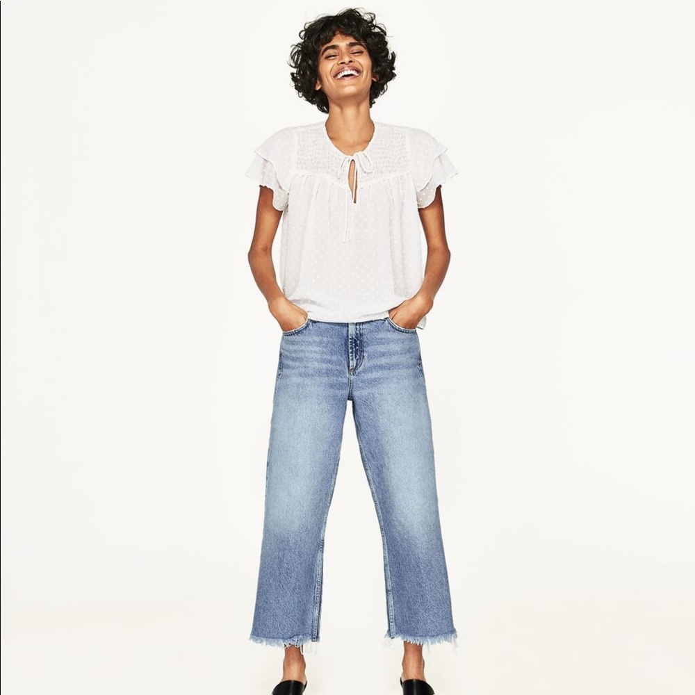 ZARA Frilly Dot Blouse